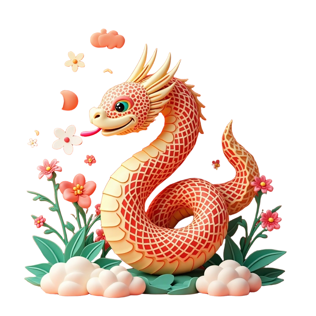 Charming Dragon in a Garden